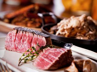 Urban Farmer steak cut rare.