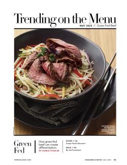 Trending on the Menu May 2023 cover with grass-fed beef